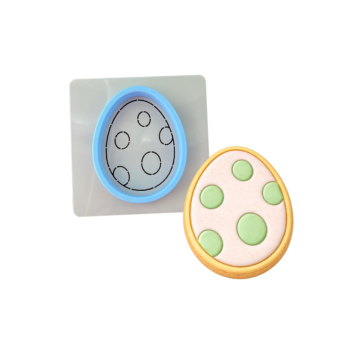 Dinosaur Egg Cookie Cutter | Stamp | Stencil #1 Animals & Dinosaurs Cookie Cutter Lady MINI - 2 Inches (5cm) **BUNDLE** Cutter + Stencil 