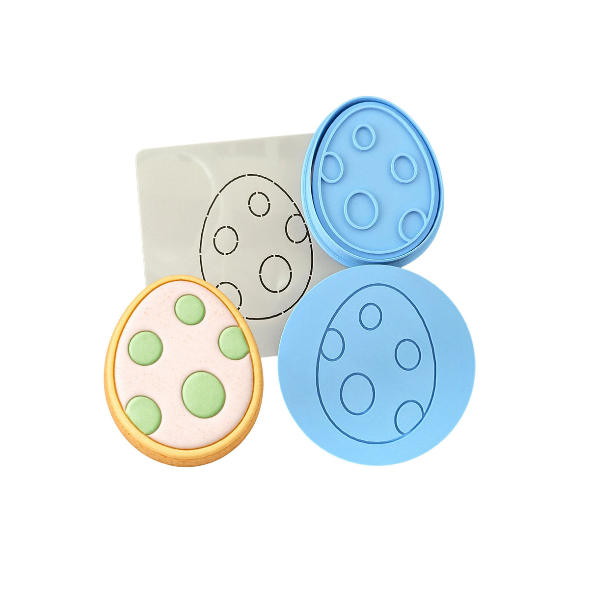 Dinosaur Egg Cookie Cutter | Stamp | Stencil #1 Animals & Dinosaurs Cookie Cutter Lady MINI - 2 Inches (5cm) **FULL SET BUNDLE** Cutter + Stamp + Stencil + Debosser **BEST DEAL** 