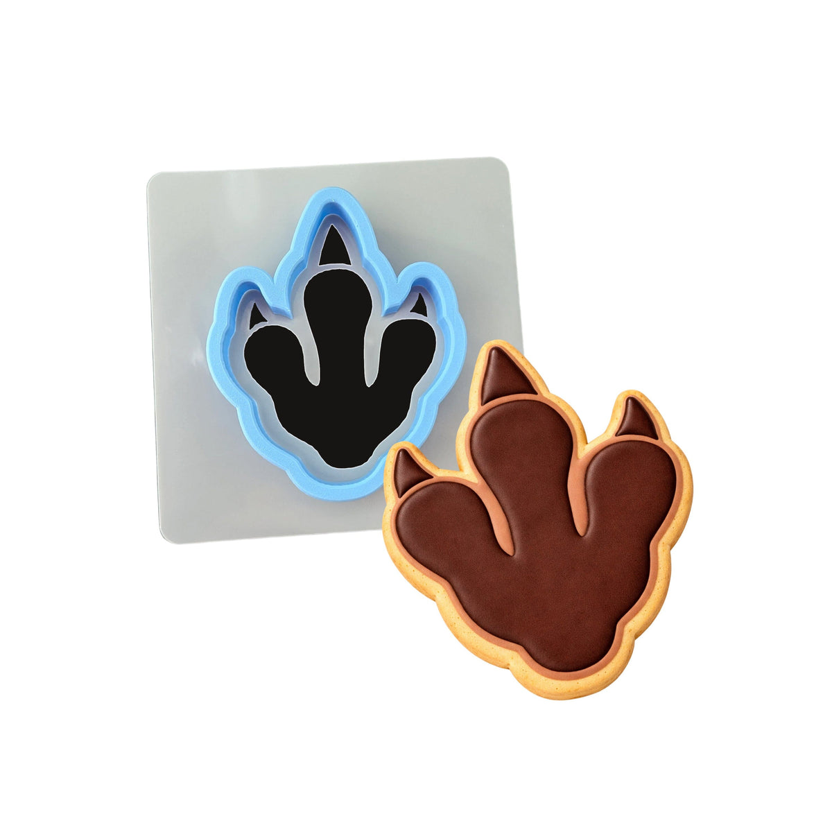 Dinosaur Footprint Cookie Cutter | Stamp | Stencil #1 Animals & Dinosaurs Cookie Cutter Lady MINI - 2 Inches (5cm) **BUNDLE** Cutter + Stencil 