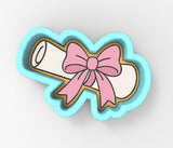 Diploma with Pink Bow 1 Cookie Cutter | Stamp | Stencil - SHARP EDGES - FAST Shipping - Choose Your Own Size! #1