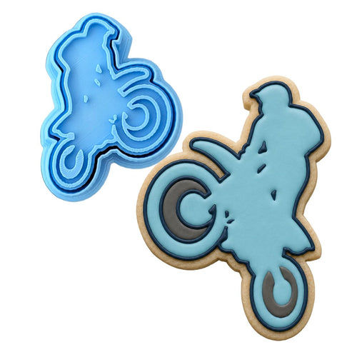 Dirt Bike Rider Cookie Cutter | Stamp | Stencil #1
