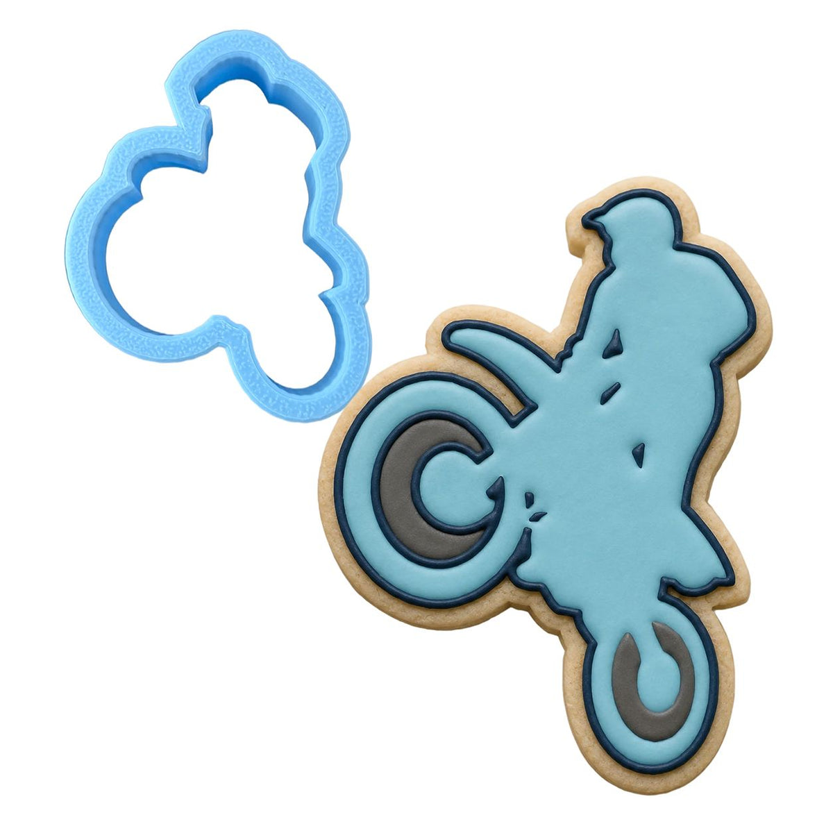Dirt Bike Rider Cookie Cutter | Stamp | Stencil #1 Comic Book / Vehicles Cookie Cutter Lady MINI - 2 Inches (5cm) Cookie Cutter ONLY (Outline) 