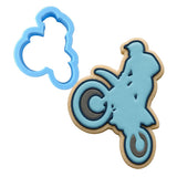 Dirt Bike Rider Cookie Cutter | Stamp | Stencil #1 Comic Book / Vehicles Cookie Cutter Lady MINI - 2 Inches (5cm) Cookie Cutter ONLY (Outline) 