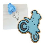 Dirt Bike Rider Cookie Cutter | Stamp | Stencil #1 Comic Book / Vehicles Cookie Cutter Lady 