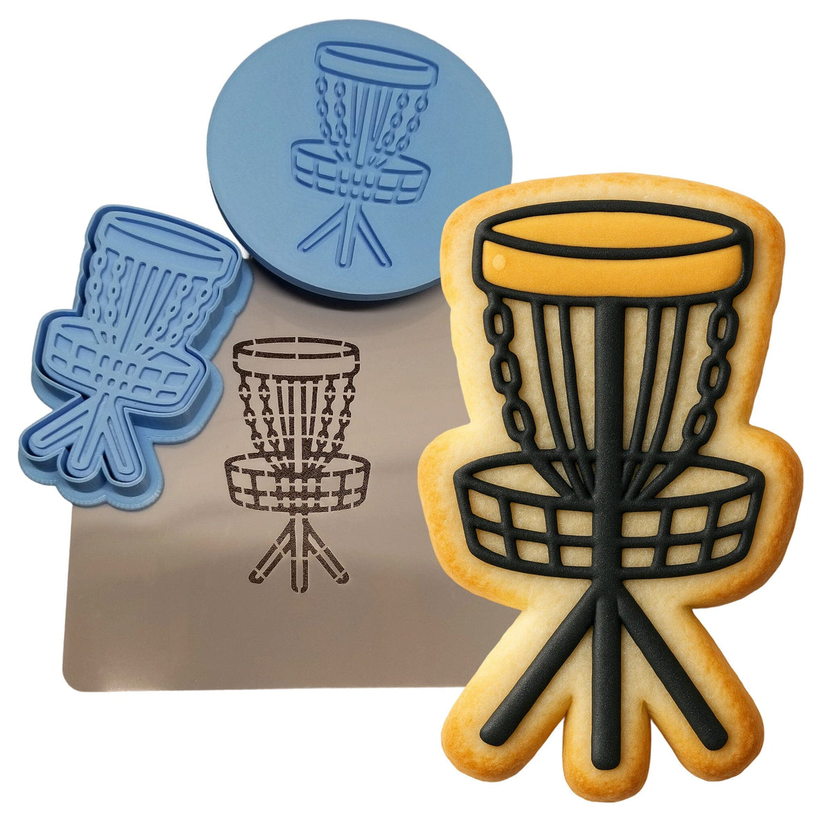 Disc Golf Chains 1 Cookie Cutter | Stamp | Stencil - SHARP EDGES - FAST Shipping - Choose Your Own Size! #1 Cookie Cutter Lady LITTLE - 3 Inches (7.62cm) **FULL SET BUNDLE** Cutter + Stamp + Stencil + Debosser **BEST DEAL** 
