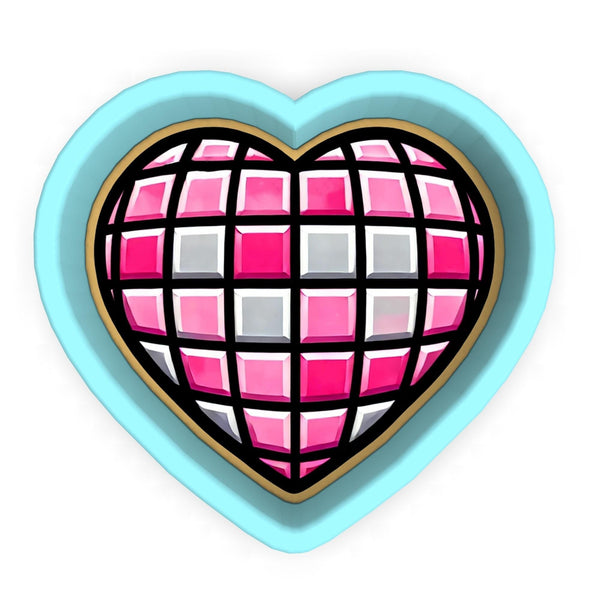 a heart shaped object with a checkered pattern