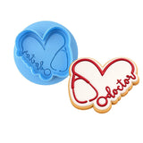 Doctor Heart Cookie Cutter | Stamp | Stencil #1 School / Grad Cookie Cutter Lady MINI - 2 Inches (5cm) **BUNDLE** Cutter + Debosser 