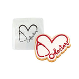 Doctor Heart Cookie Cutter | Stamp | Stencil #1 School / Grad Cookie Cutter Lady MINI - 2 Inches (5cm) Stencil ONLY 