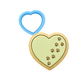 Dog Footprints Heart Cookie Cutter Outline & Stamp #2 Dogs & Cats Cookie Cutter Lady MINI - 2 Inches (5cm) Cookie Cutter ONLY (Outline) 