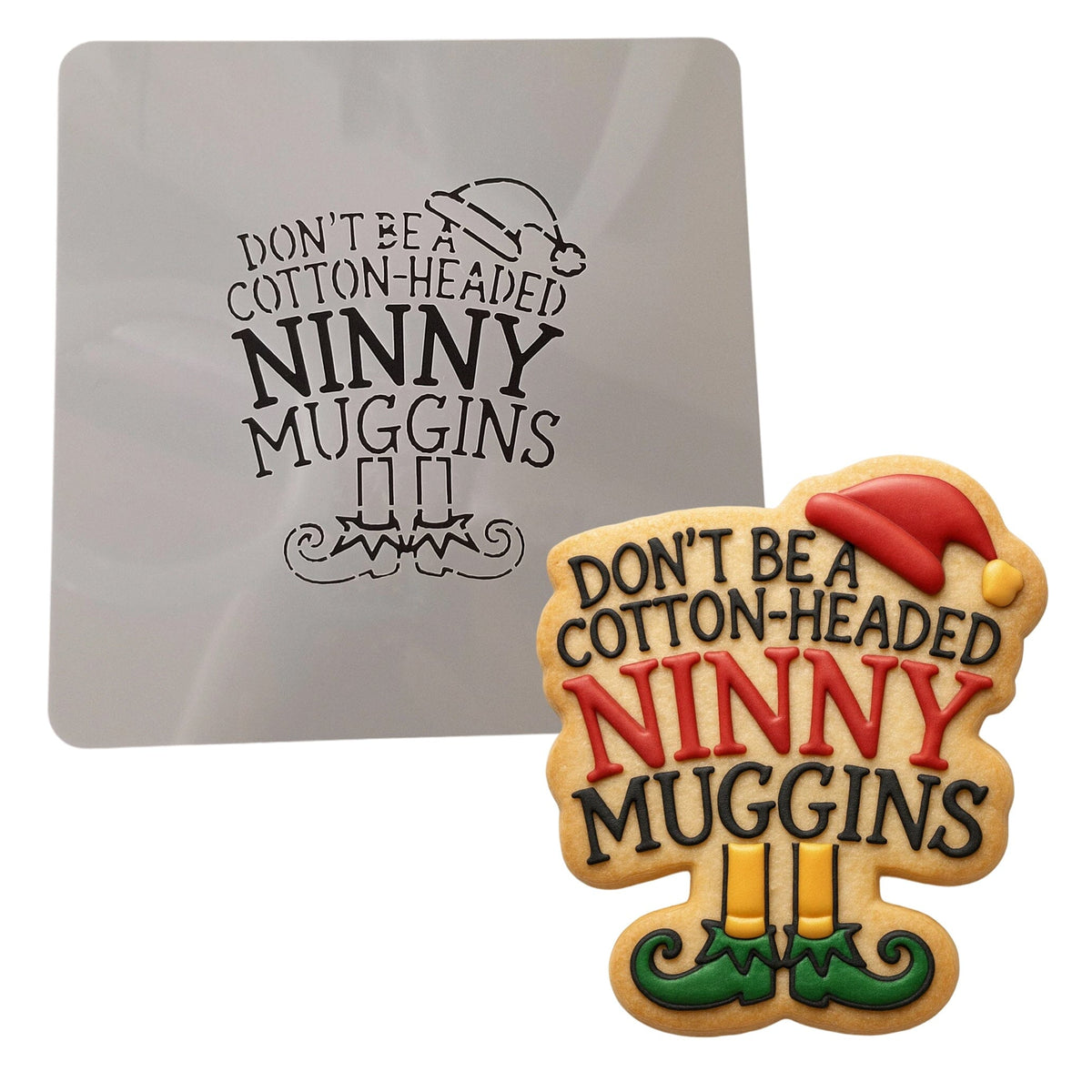 Dont Be a Cotton Headed Ninny Muggins Cookie Cutter | Stamp | Stencil - SHARP EDGES - FAST Shipping - Choose Your Own Size! #1 Cookie Cutter Lady LITTLE - 3 Inches (7.62cm) Stencil ONLY 