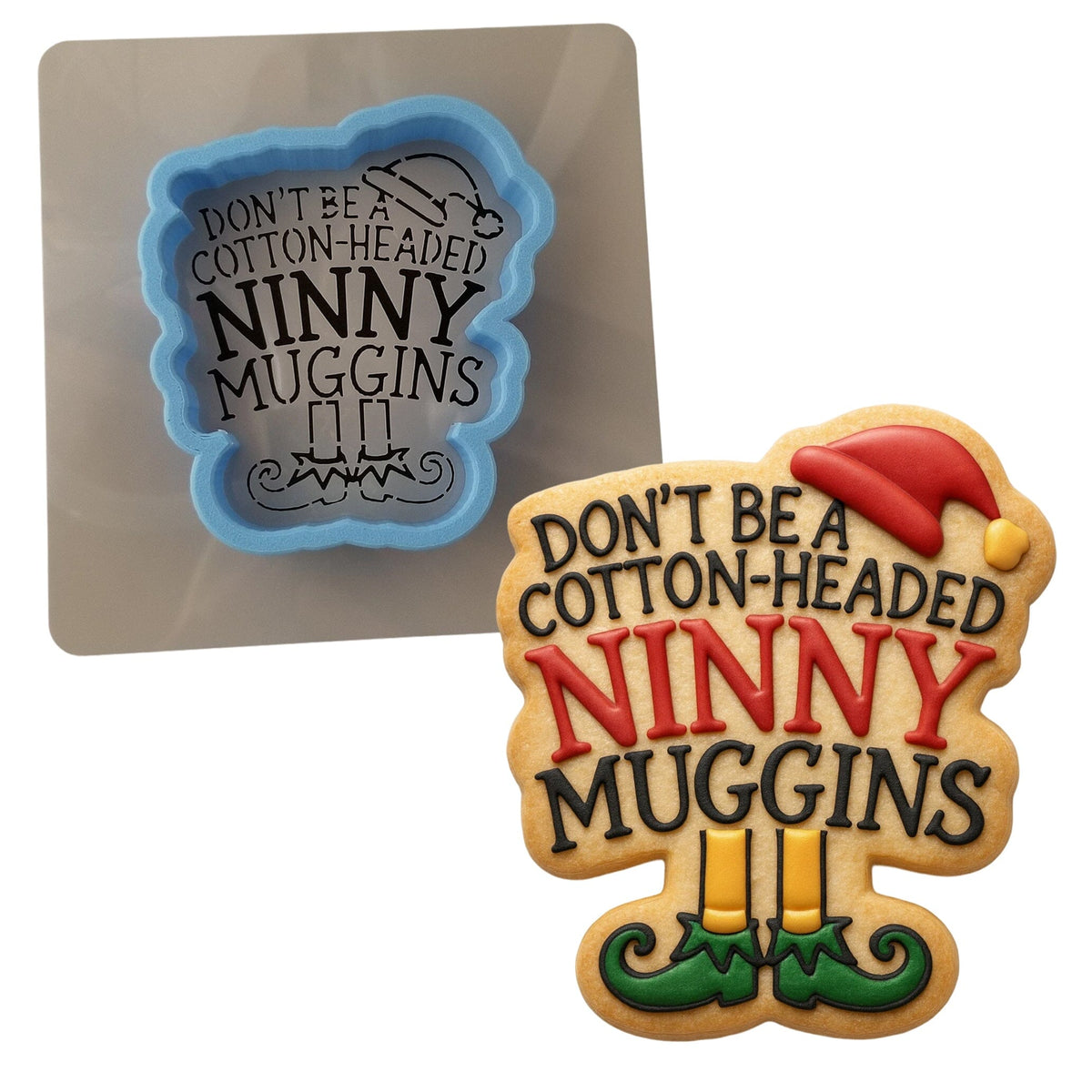 Dont Be a Cotton Headed Ninny Muggins Cookie Cutter | Stamp | Stencil - SHARP EDGES - FAST Shipping - Choose Your Own Size! #1 Cookie Cutter Lady LITTLE - 3 Inches (7.62cm) **BUNDLE** Cutter + Stencil 