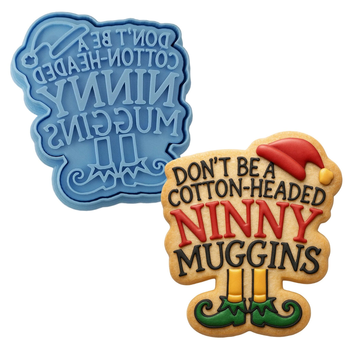 Dont Be a Cotton Headed Ninny Muggins Cookie Cutter | Stamp | Stencil - SHARP EDGES - FAST Shipping - Choose Your Own Size! #1 Cookie Cutter Lady LITTLE - 3 Inches (7.62cm) **BUNDLE** Cutter + Stamp 