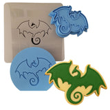 Dragon Cookie Cutter | Stamp | Stencil #1 Animals & Dinosaurs Cookie Cutter Lady MINI - 2 Inches (5cm) **FULL SET BUNDLE** Cutter + Stamp + Stencil + Debosser **BEST DEAL** 