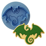 Dragon Cookie Cutter | Stamp | Stencil #1 Animals & Dinosaurs Cookie Cutter Lady MINI - 2 Inches (5cm) **BUNDLE** Cutter + Debosser 