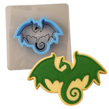 Dragon Cookie Cutter | Stamp | Stencil #1 Animals & Dinosaurs Cookie Cutter Lady MINI - 2 Inches (5cm) **BUNDLE** Cutter + Stencil 