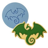 Dragon Cookie Cutter | Stamp | Stencil #1 Animals & Dinosaurs Cookie Cutter Lady MINI - 2 Inches (5cm) Debosser ONLY 