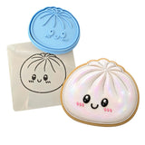 Dumpling Squishy Cookie Cutter | Stamp | Stencil | Debosser #2 Cookie Cutter Lady LITTLE - 3 Inches (7.62cm) **BUNDLE** Cutter + Stamp + Stencil 