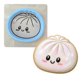 Dumpling Squishy Cookie Cutter | Stamp | Stencil | Debosser #2 Cookie Cutter Lady LITTLE - 3 Inches (7.62cm) **BUNDLE** Cutter + Stencil 