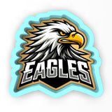 a sticker of an eagle with the word eagles on it
