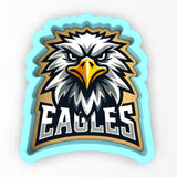 a sticker of an eagle with the word eagles on it