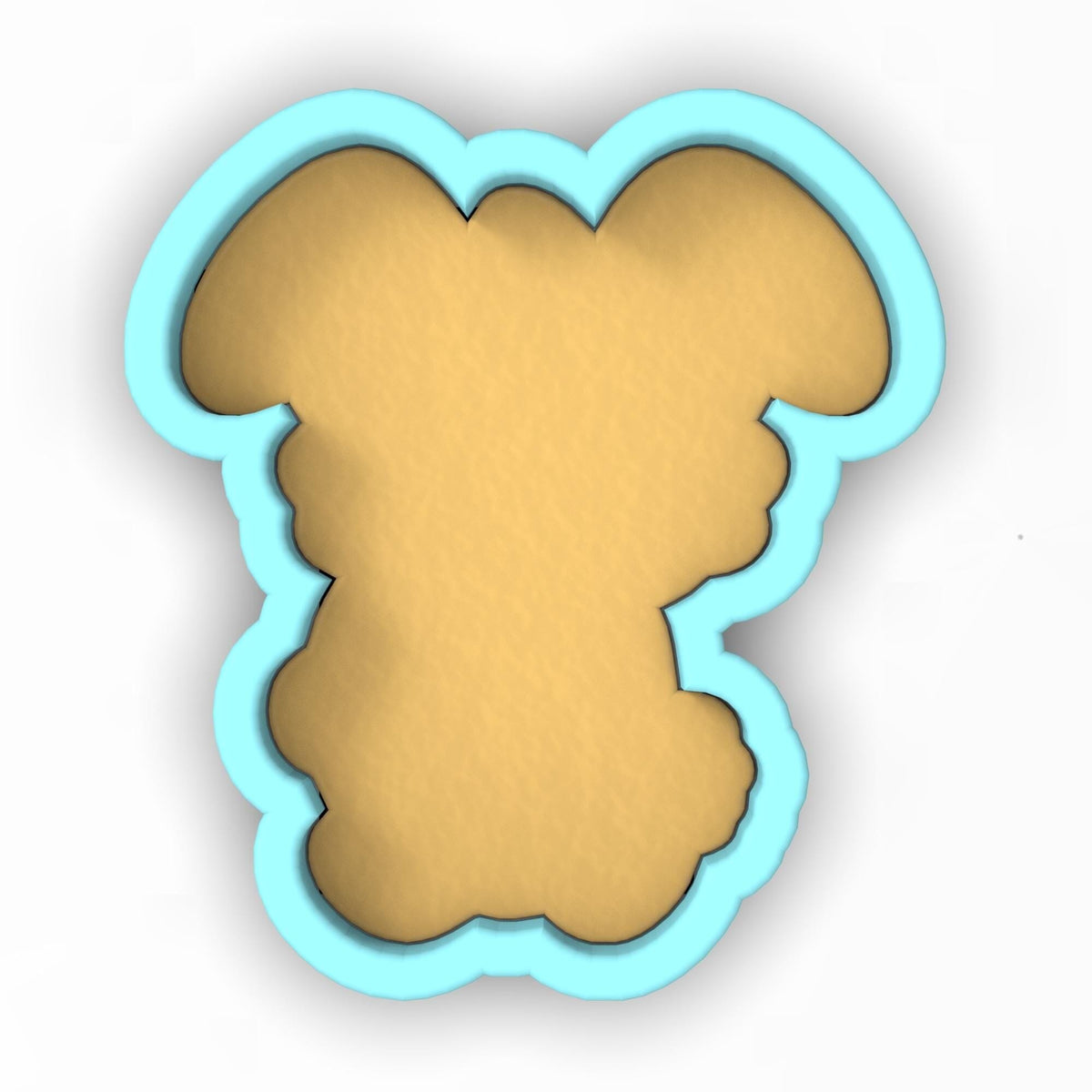 a cookie shaped like a teddy bear on a white background