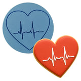 EKG Heart Cookie Cutter | Stamp | Stencil #1 School / Grad Cookie Cutter Lady MINI - 2 Inches (5cm) Debosser ONLY 