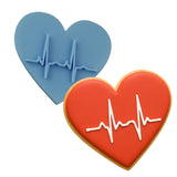 EKG Heart Cookie Cutter | Stamp | Stencil #1 School / Grad Cookie Cutter Lady MINI - 2 Inches (5cm) Stamp ONLY 