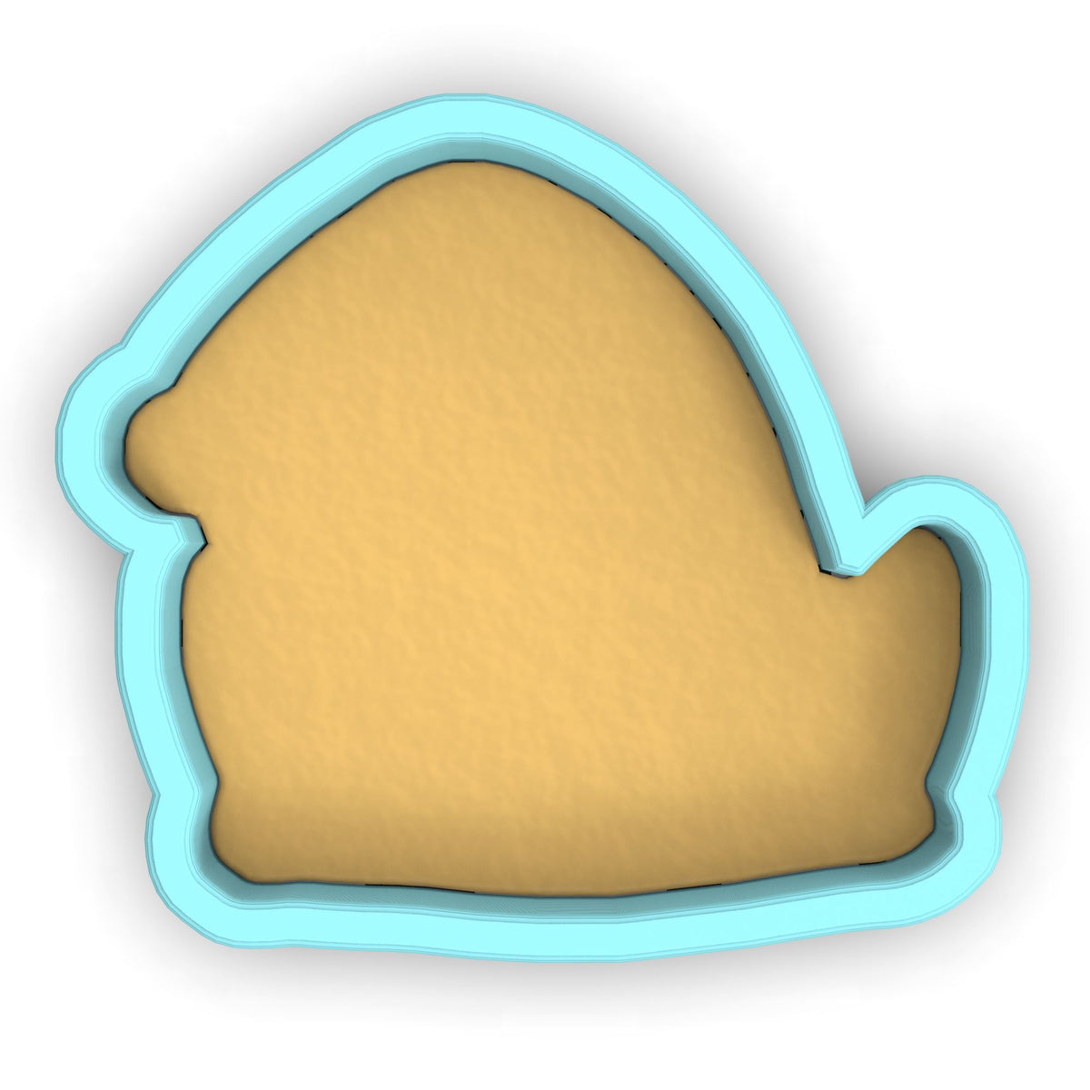 a cookie cutter with a cookie shaped like a hand