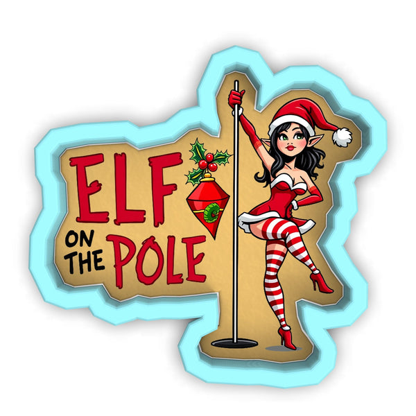 a sticker of a elf on the pole