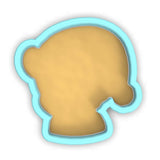 a picture of a person's head with a light blue outline