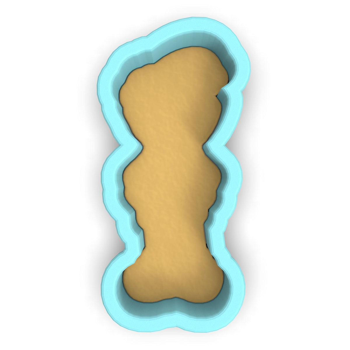 a cookie cutter with a cookie inside of it