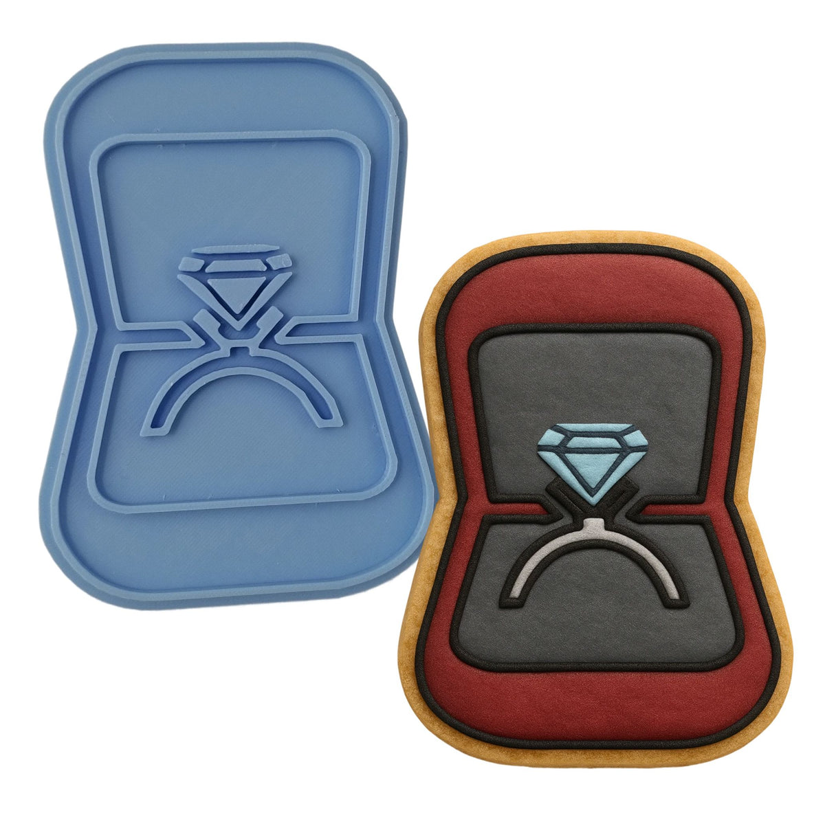 Engagement Ring Box Cookie Cutter | Stamp | Stencil Wedding / Baby / V Day Cookie Cutter Lady MINI - 2 Inches (5cm) Stamp ONLY 