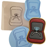 Engagement Ring Box Cookie Cutter | Stamp | Stencil Wedding / Baby / V Day Cookie Cutter Lady MINI - 2 Inches (5cm) **FULL SET BUNDLE** Cutter + Stamp + Stencil + Debosser **BEST DEAL** 
