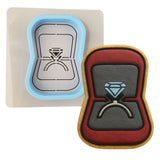Engagement Ring Box Cookie Cutter | Stamp | Stencil Wedding / Baby / V Day Cookie Cutter Lady MINI - 2 Inches (5cm) **BUNDLE** Cutter + Stencil 