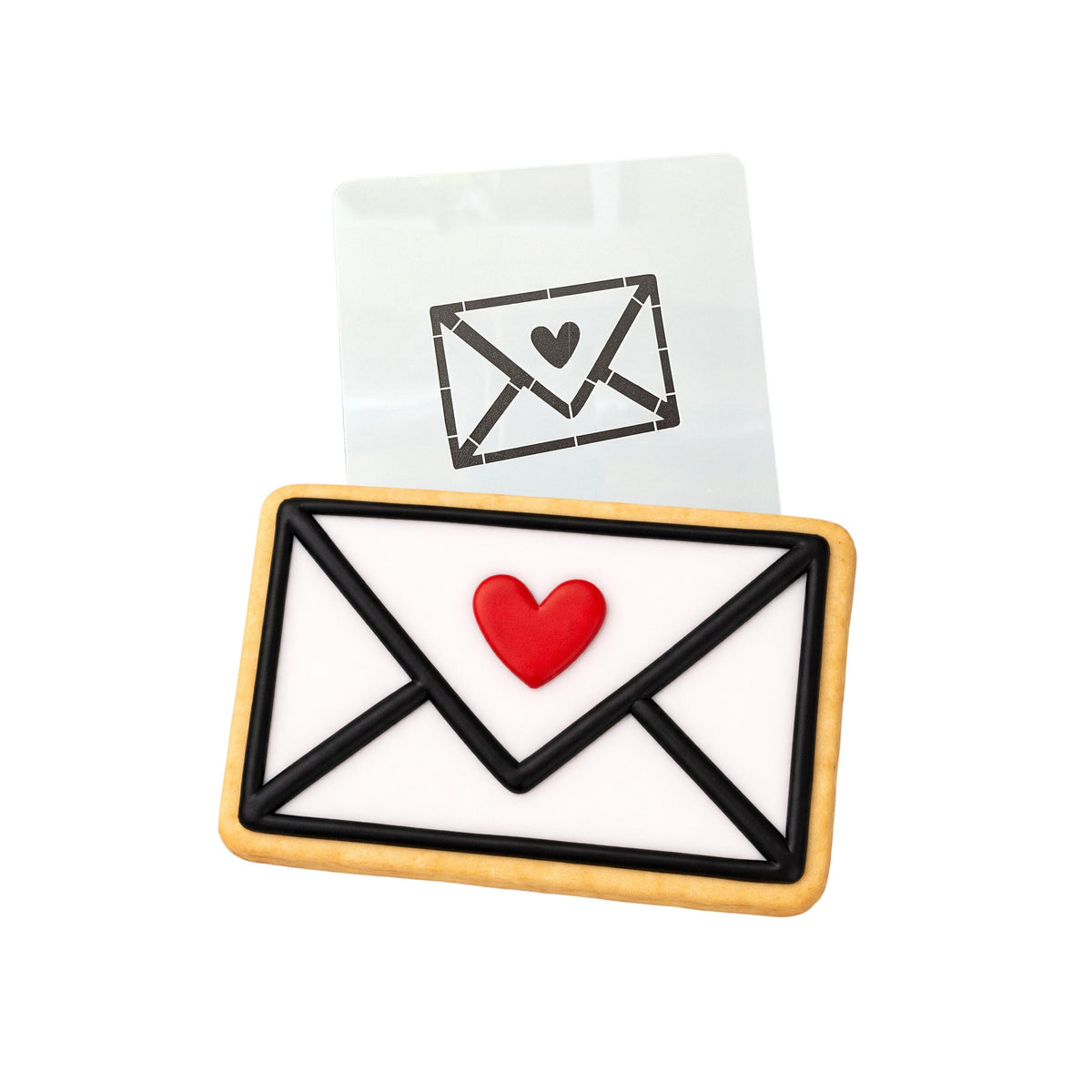 Envelope Heart Cookie Cutter | Stamp | Stencil #1 Wedding / Baby / V Day Cookie Cutter Lady MINI - 2 Inches (5cm) Stencil ONLY 