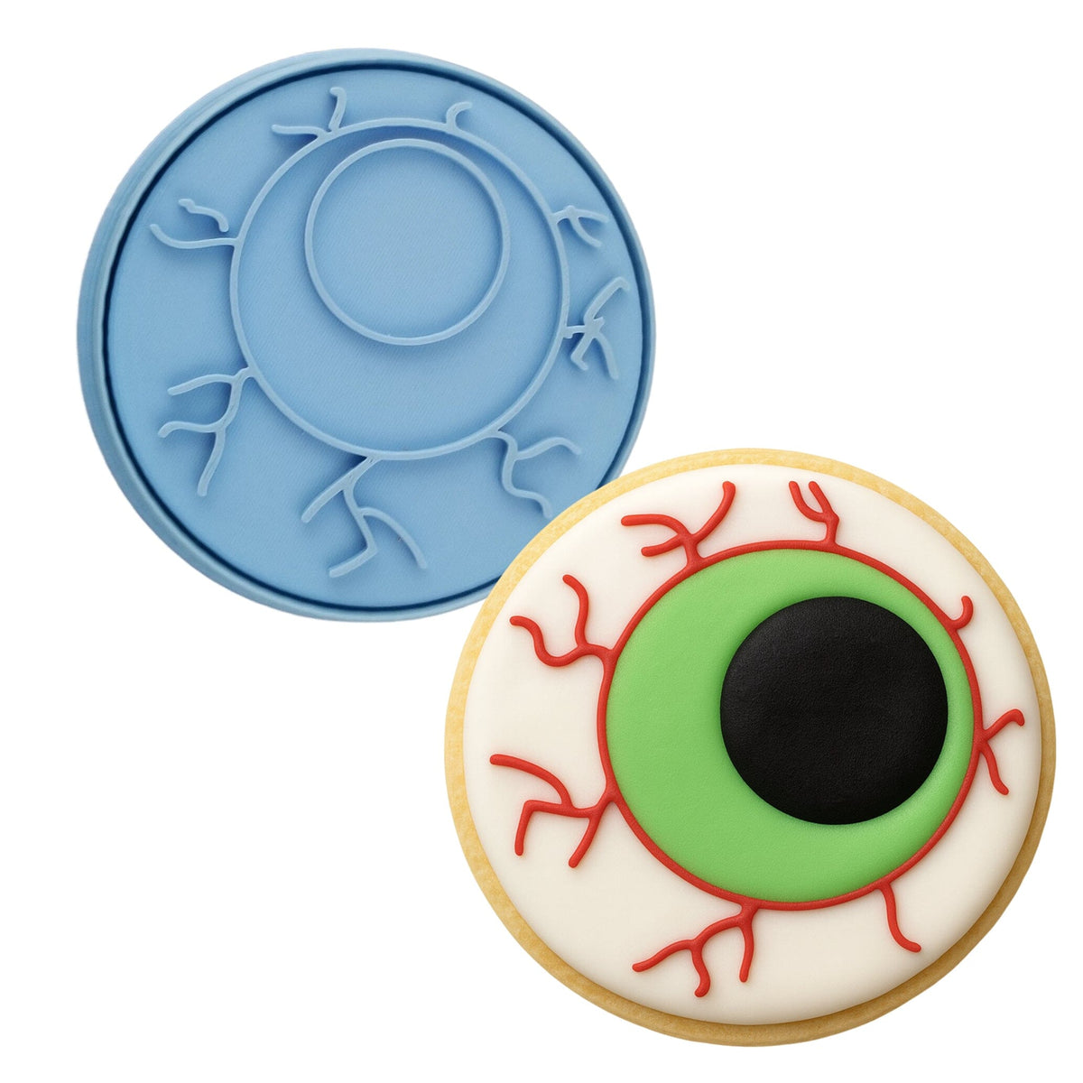 Eyeball Cookie Cutter | Stamp | Stencil #1 Halloween / Fall Cookie Cutter Lady MINI - 2 Inches (5cm) **BUNDLE** Cutter + Stamp 