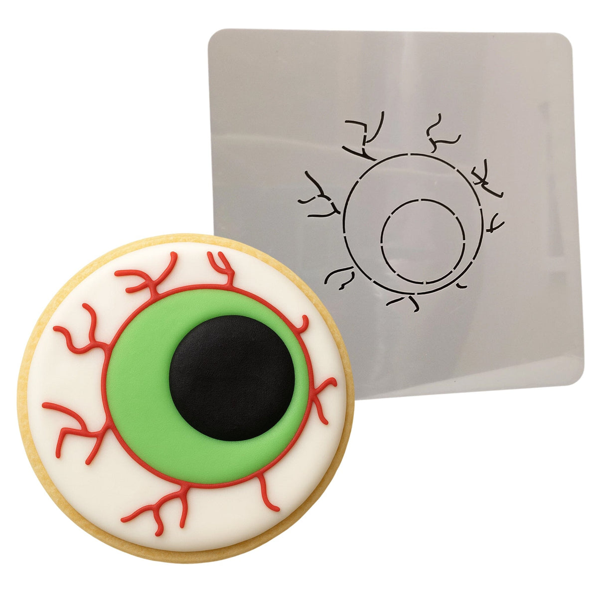 Eyeball Cookie Cutter | Stamp | Stencil #1 Halloween / Fall Cookie Cutter Lady MINI - 2 Inches (5cm) Stencil ONLY 