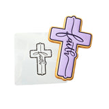 Faith Cross Cookie Cutter | Stamp | Stencil #1 Cookie Cutter Lady MINI - 2 Inches (5cm) Stencil ONLY 