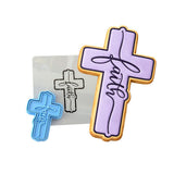 Faith Cross Cookie Cutter | Stamp | Stencil #1 Cookie Cutter Lady 