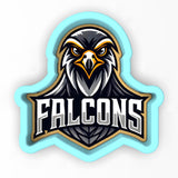 a falcon logo with the words falcons on it