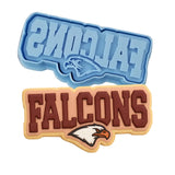 Falcons Word Cookie Cutter | Stamp | Stencil #1 Animals & Dinosaurs Cookie Cutter Lady MINI - 2 Inches (5cm) **BUNDLE** Cutter + Stamp 