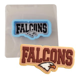 Falcons Word Cookie Cutter | Stamp | Stencil #1 Animals & Dinosaurs Cookie Cutter Lady MINI - 2 Inches (5cm) **BUNDLE** Cutter + Stencil 