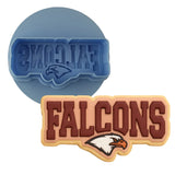 Falcons Word Cookie Cutter | Stamp | Stencil #1 Animals & Dinosaurs Cookie Cutter Lady MINI - 2 Inches (5cm) **BUNDLE** Cutter + Debosser 