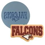 Falcons Word Cookie Cutter | Stamp | Stencil #1 Animals & Dinosaurs Cookie Cutter Lady MINI - 2 Inches (5cm) Debosser ONLY 