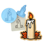 Fall Candle Cookie Cutter | Stamp | Stencil - SHARP EDGES - FAST Shipping - Choose Your Own Size! #1 Cookie Cutter Lady LITTLE - 3 Inches (7.62cm) **FULL SET BUNDLE** Cutter + Stamp + Stencil + Debosser **BEST DEAL** 