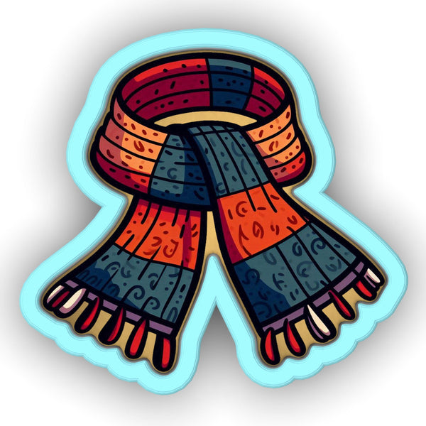 a sticker of a scarf on a white background