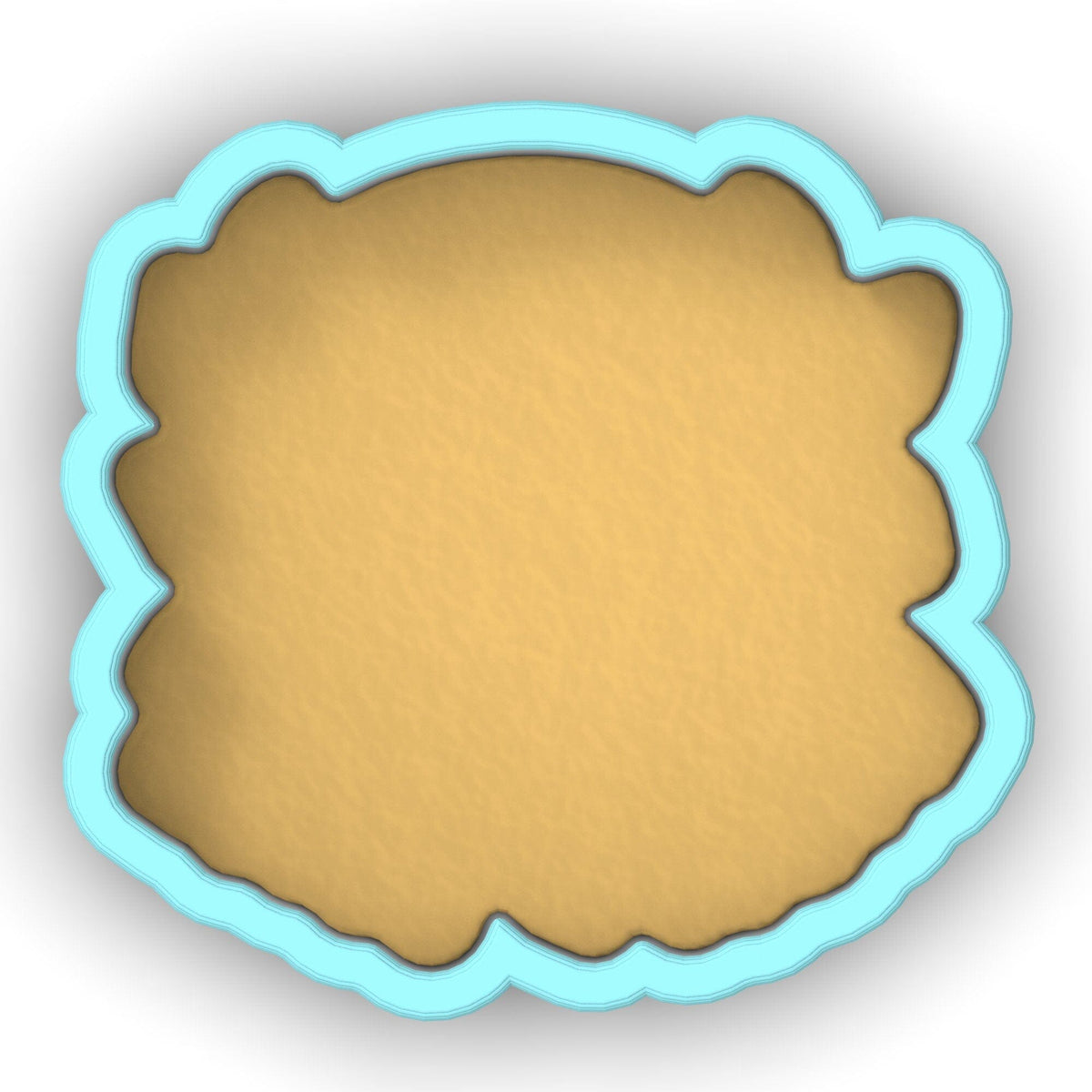 a cookie cookie with a blue border around it