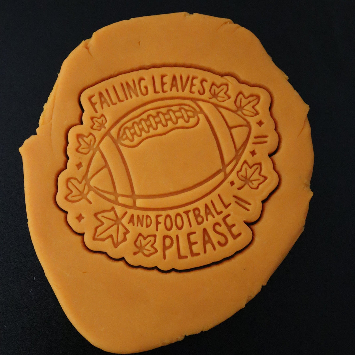 Falling Leaves and Football Please Cookie Cutter | Stamp | Stencil - SHARP EDGES - FAST Shipping - Choose Your Own Size! #1 Cookie Cutter Lady 