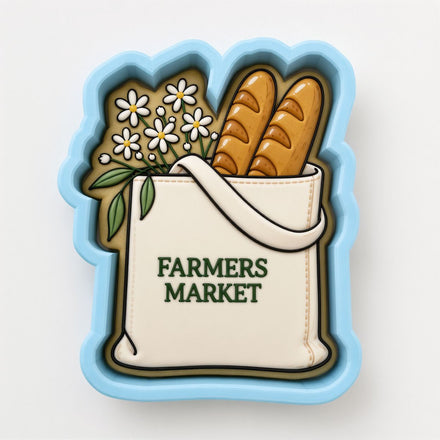 Farmers Market Bag Cookie Cutter | Stamp | Stencil | Debosser #2