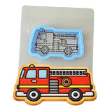 Firetruck Cookie Cutter | Stamp | Stencil #1 Comic Book / Vehicles Cookie Cutter Lady MINI - 2 Inches (5cm) **BUNDLE** Cutter + Stencil 